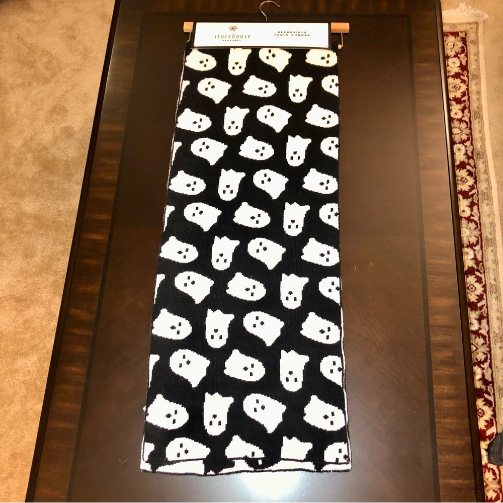Storehouse Seasonal Halloween Reversible Ghost Table Runner